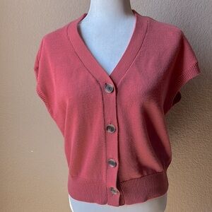 Loft Women's Pink Button-Up Sweater